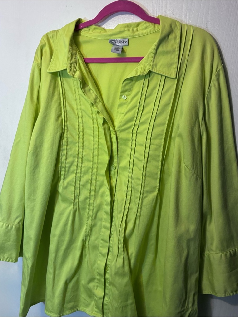 Bright Lime Green Women's Button-Front Tunic Shirt
